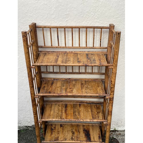 49 - Vintage Bamboo Shelf Unit. 73 x 33 x 130 cms
