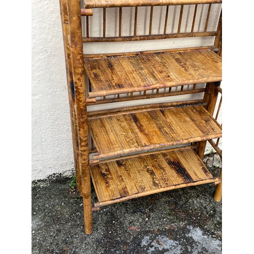49 - Vintage Bamboo Shelf Unit. 73 x 33 x 130 cms