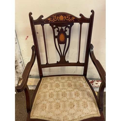 7A - Decorative Inlaid Edwardian Chair