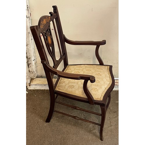 7A - Decorative Inlaid Edwardian Chair