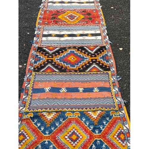 51 - Large Hand Made Kilim Runner. 495 x 91 cms