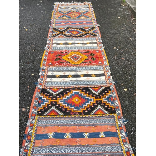 51 - Large Hand Made Kilim Runner. 495 x 91 cms