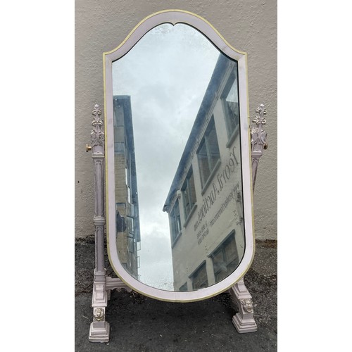 16A - Baroque Style Wood Floor Standing Mirror.159 x 84 cms