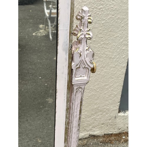 16A - Baroque Style Wood Floor Standing Mirror.159 x 84 cms