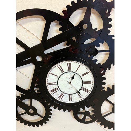 Large Industrial Style Cog Clock. 105 x 84 cms