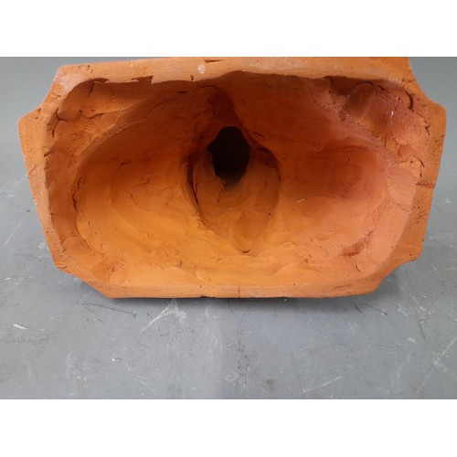 160 - Terracotta Bust of a French Soldier with signature, 18cm x 9cm x 11cm