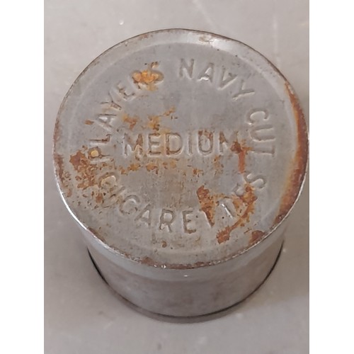 166 - WW2 aluminium Soap Holder with hinged id dated 1945 with Broad Arrow, contains soap bar and a Metal ... 