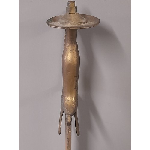 168 - Indian Tulwaar Sword with etched Blade and Velvet covered Sheath, overall length 70cm