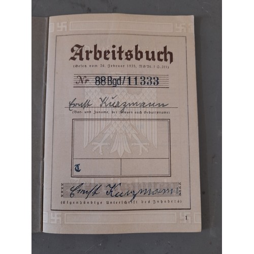 186 - WW2 German Arbeitsbuch (employment record) Book