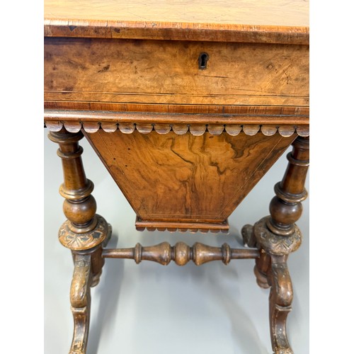 1 - Walnut Work Box. 59 x 42 x 76 cms