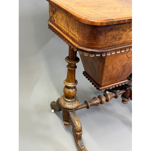 1 - Walnut Work Box. 59 x 42 x 76 cms