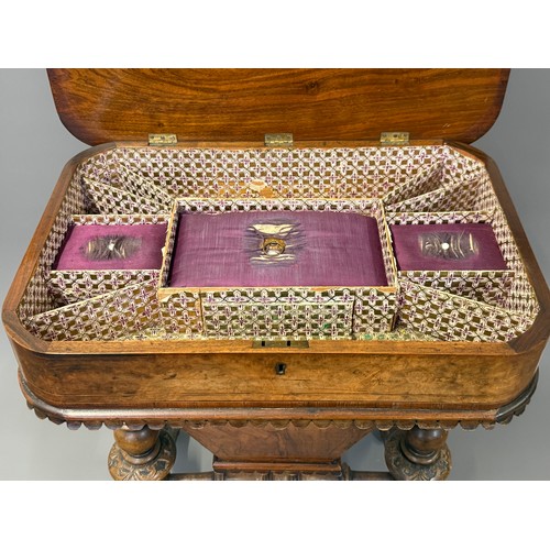 1 - Walnut Work Box. 59 x 42 x 76 cms