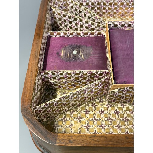 1 - Walnut Work Box. 59 x 42 x 76 cms