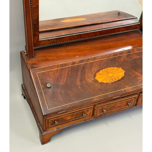 3 - Antique Inlay Dressing Table Mirror. 65 x 31 x 80 cms