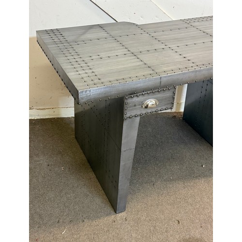 19 - Aviation Style Wing Desk. 120 x 70 x 76 cms
