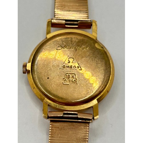 100 - 18Ct Gold Stamped 750 Omega Sea master Watch Along With 18Ct Gold Strap.  55.7Grams. 23cm.