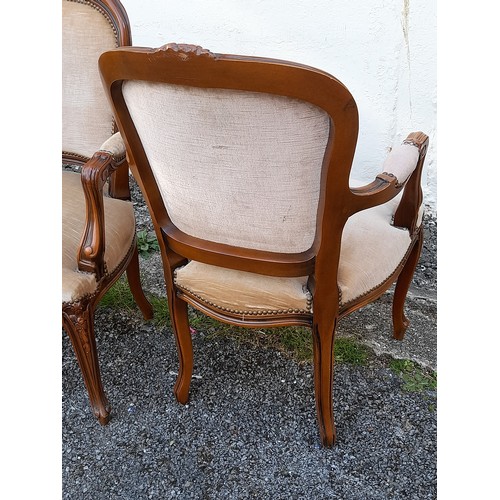 36 - Pair of Mid century Louis XV Style Salon Chairs