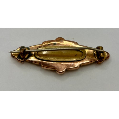 104 - 9Ct Gold Decorative Pin Broach. 5cm, 3.65Grams.
