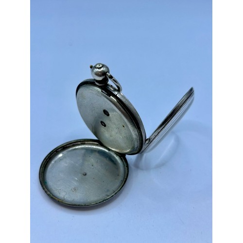 114 - Decorative Silver Ladies Pocket Watch. 5cm.