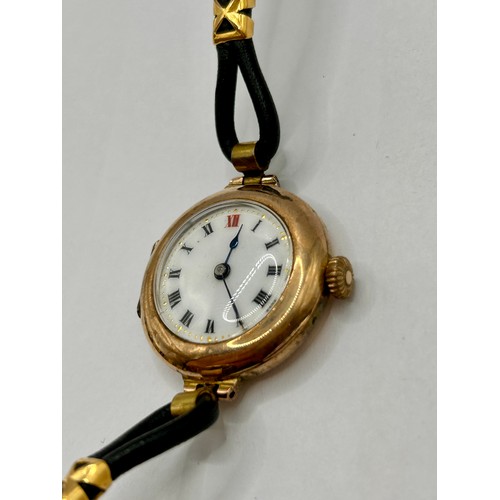 130 - Three Jewellery Items To Include A Enamel Gold Coloured Bangle, One Ladies Watch And A Gold Nugget S... 