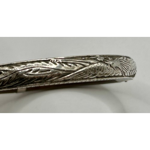 135 - Decorative Chinese Silver And Bamboo Bracelet. 6.5cm.