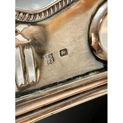 138 - Superb Highly Decorative Silver Hallmarked Scrolled Feet Serving Tray With Pierced Gallery Border By... 