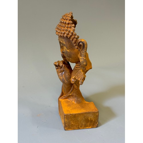 17 - Cast Iron Buddha Figure Standing 31 cms High