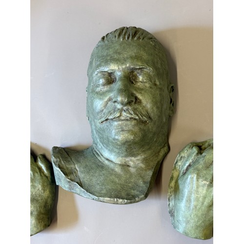 99 - Bronze Cast Death Mask And Hands Of Joseph Stalin . 33 x 23 cms Mask (3)