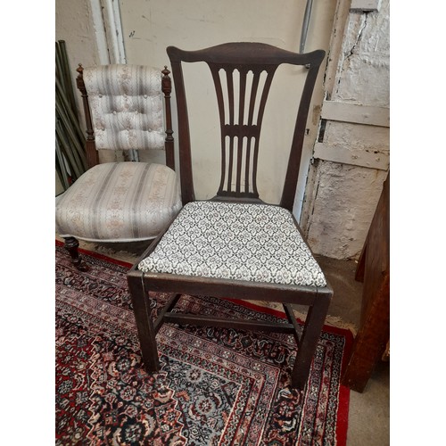 26 - 3 x Chairs to include 2 Bedroom Chairs and a Dinning Chair with drop in seat along with a Stool havi... 