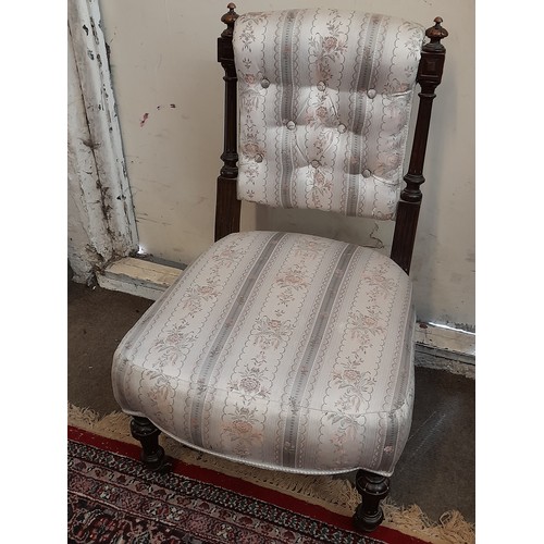 26 - 3 x Chairs to include 2 Bedroom Chairs and a Dinning Chair with drop in seat along with a Stool havi... 