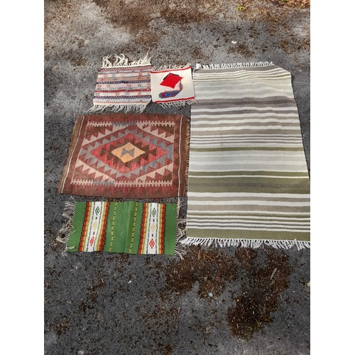 74 - Five  Small Rugs, largest 148cm x 70cm (5)