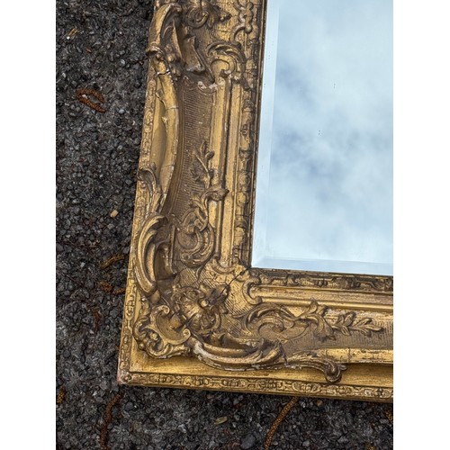 13 - Vintage Decorative Rococo Gilt Gesso Mirror. 102 x 90 cms