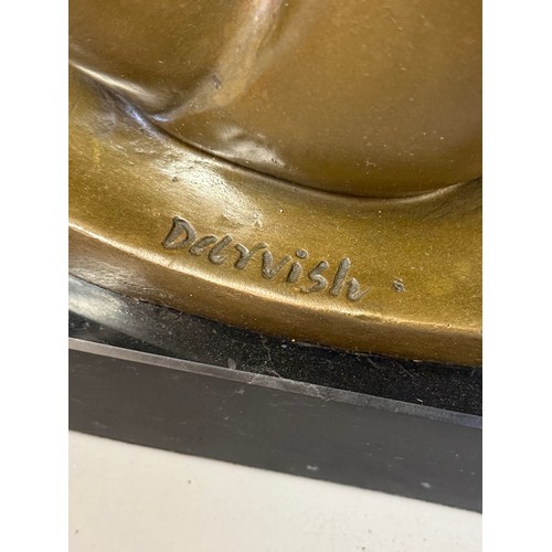 94 - Abstract Bronze Figure Signed Darvish Of A Lady. 21 cms