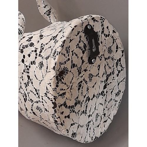 46 - Decorative Lace covered Rhino Head for wall  mounting, 30cm long x 2