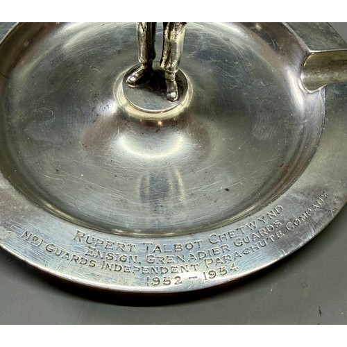 115 - Military Interest. A Superb Hallmarked Silver Paratrooper Figure With Dedication To The Rim To Capta... 