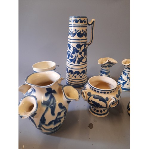 52 - Quantity of Blue and Cream Aller Vale Pottery