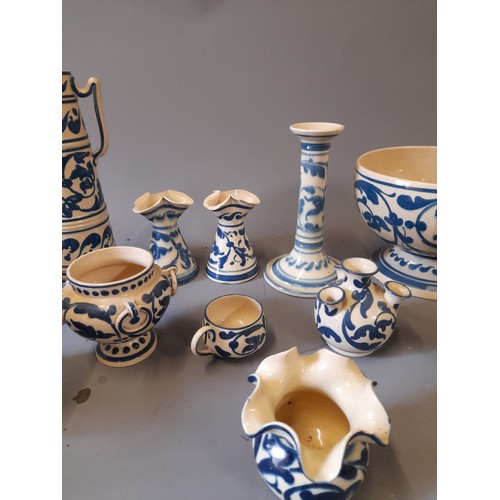 52 - Quantity of Blue and Cream Aller Vale Pottery