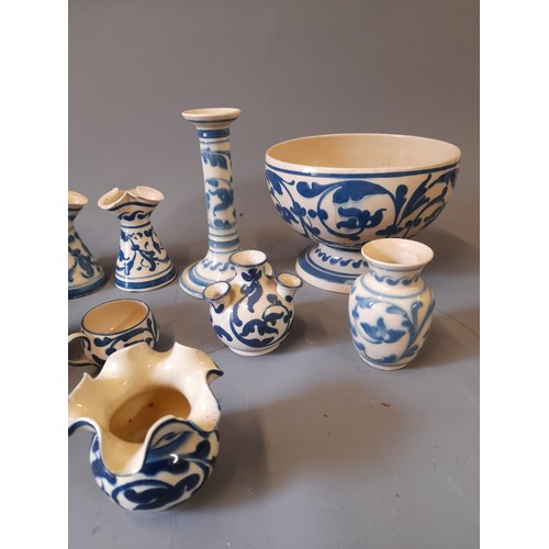 52 - Quantity of Blue and Cream Aller Vale Pottery