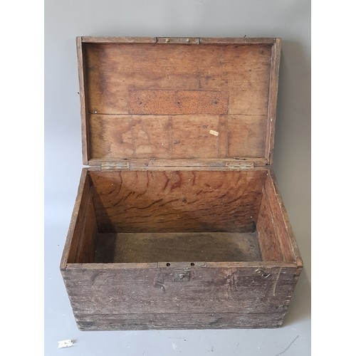 63 - Wooden Stool and a Lidded Wooden Box, 41cm x 26cm x 25cm       (2)