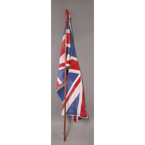 369 - Vintage Cloth Union Jack Flag on Stick 85cm x 44cm