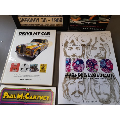 309 - 5 x Paul Macartney interest to include Books, Magazine and Framed Poster