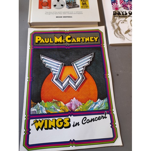 309 - 5 x Paul Macartney interest to include Books, Magazine and Framed Poster