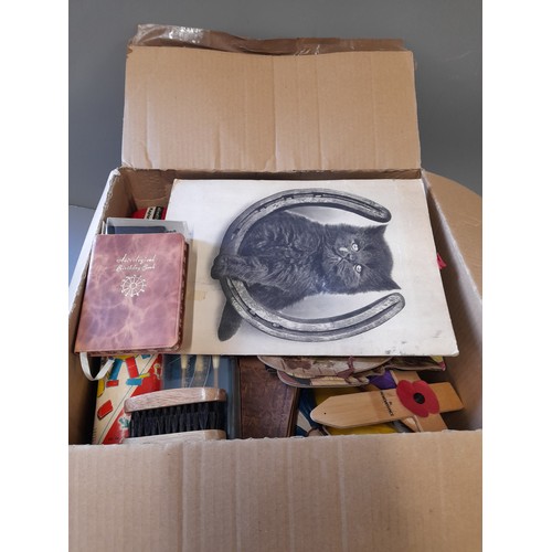 311 - Box Of Mixed Items to include Darts, Dominoes, Brushes, Games etc