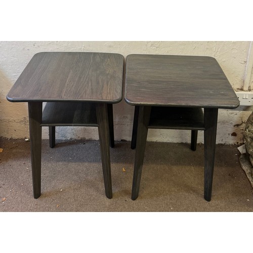 36 - Pair Of New Stained  Oak Bedside / Side Tables. 49 x 49 x 61 cms (2)