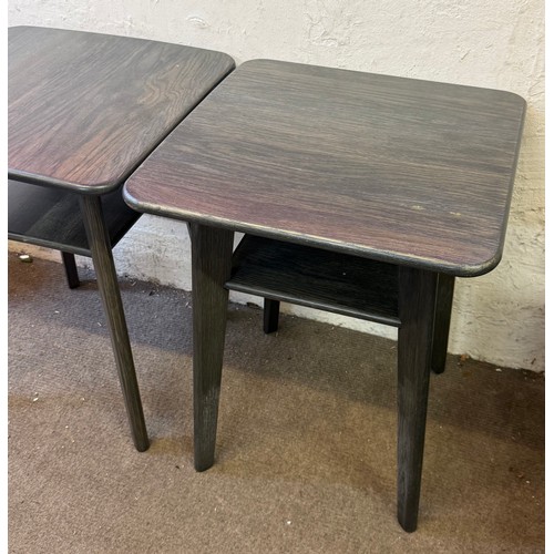 36 - Pair Of New Stained  Oak Bedside / Side Tables. 49 x 49 x 61 cms (2)