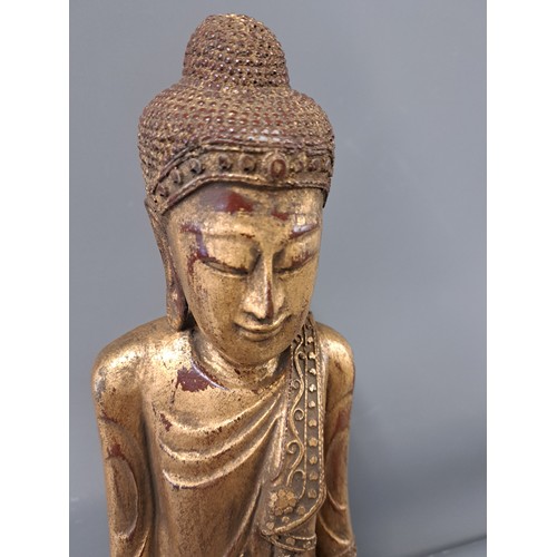 Oriental Resin Statue of a Standing Buddha finished in Gold Leaf, 60cm high