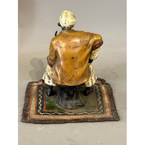 Cold Painted Bronze Bergman Style Of A Arab Gentleman Merchant Seated ...