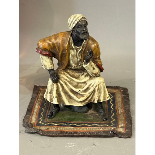Cold Painted Bronze Bergman Style Of A Arab Gentleman Merchant Seated ...
