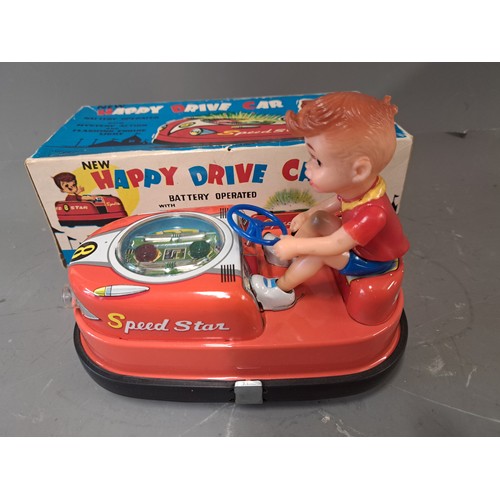 Japanese Tin Plate Battery operated Bumper Car, 20cm long