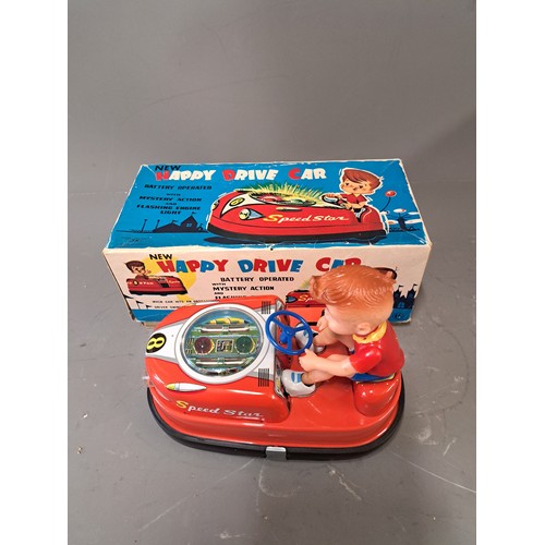 Japanese Tin Plate Battery operated Bumper Car, 20cm long